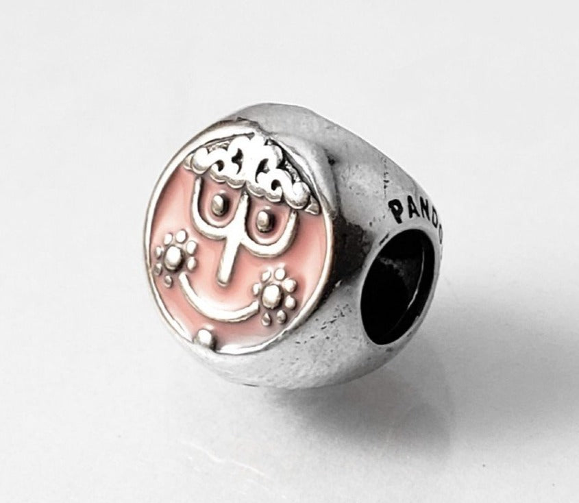 PCHARM2212 CIRCULAR DE PANDORA CON CARITA FELIZ FONDO ROSADO