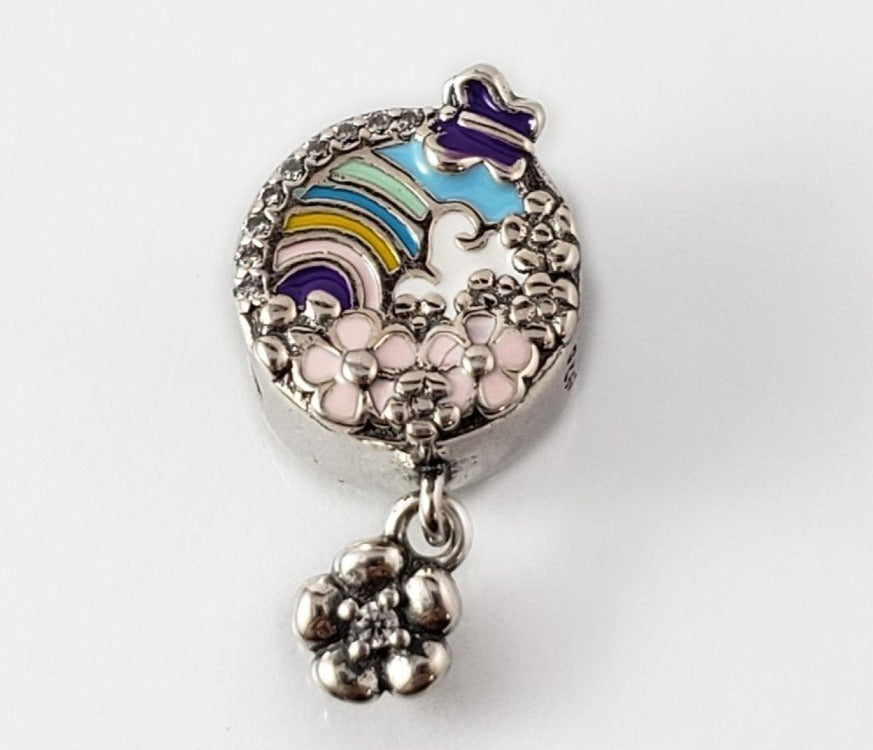 PCHARM2239 COLGANTE CIRCULAR DE ARCOIRIS Y FLORES