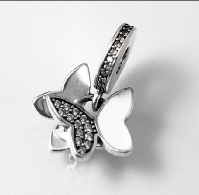 PCHARM2251 COLGANTE DOBLE DE MARIPOSA