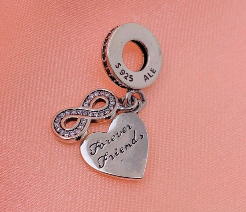 PCHARM2375 COLGANTE DOBLE DE CORAZON E INFINITO