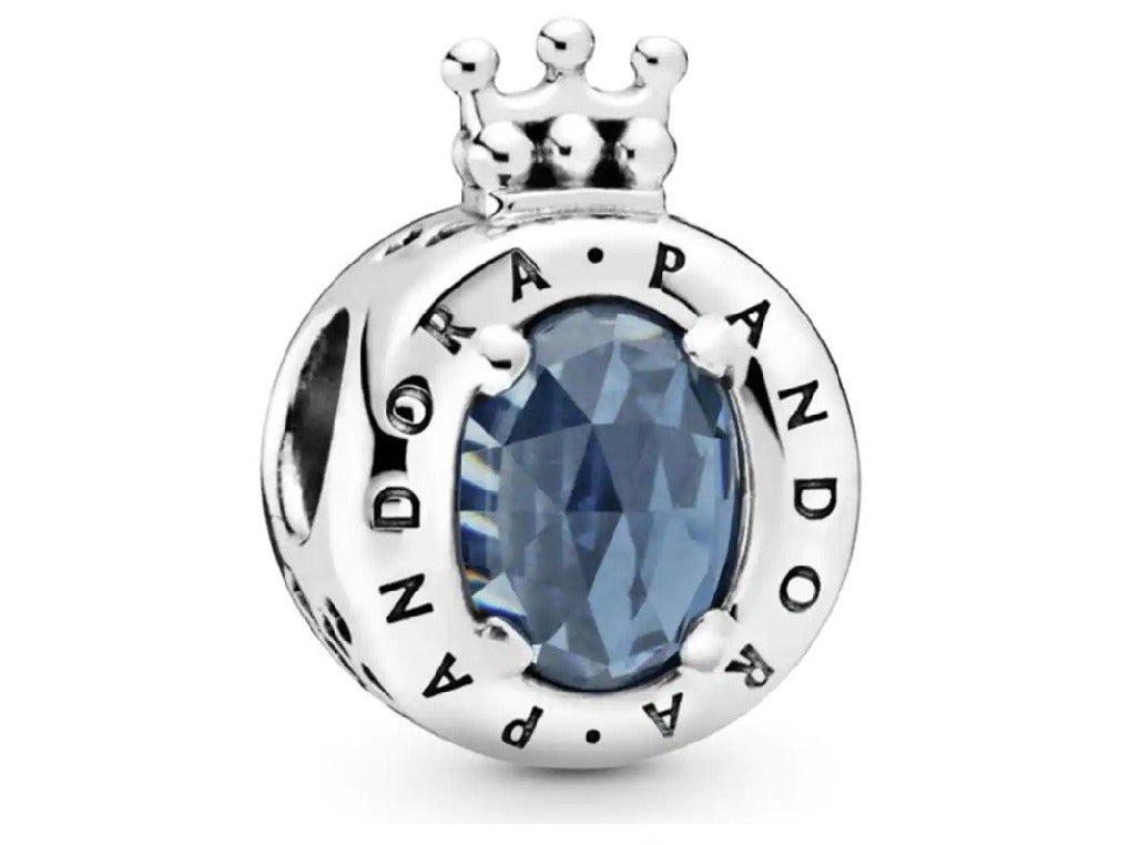 PCHARM2414#1 PANDORA CON CORONA Y CIRCON AZUL