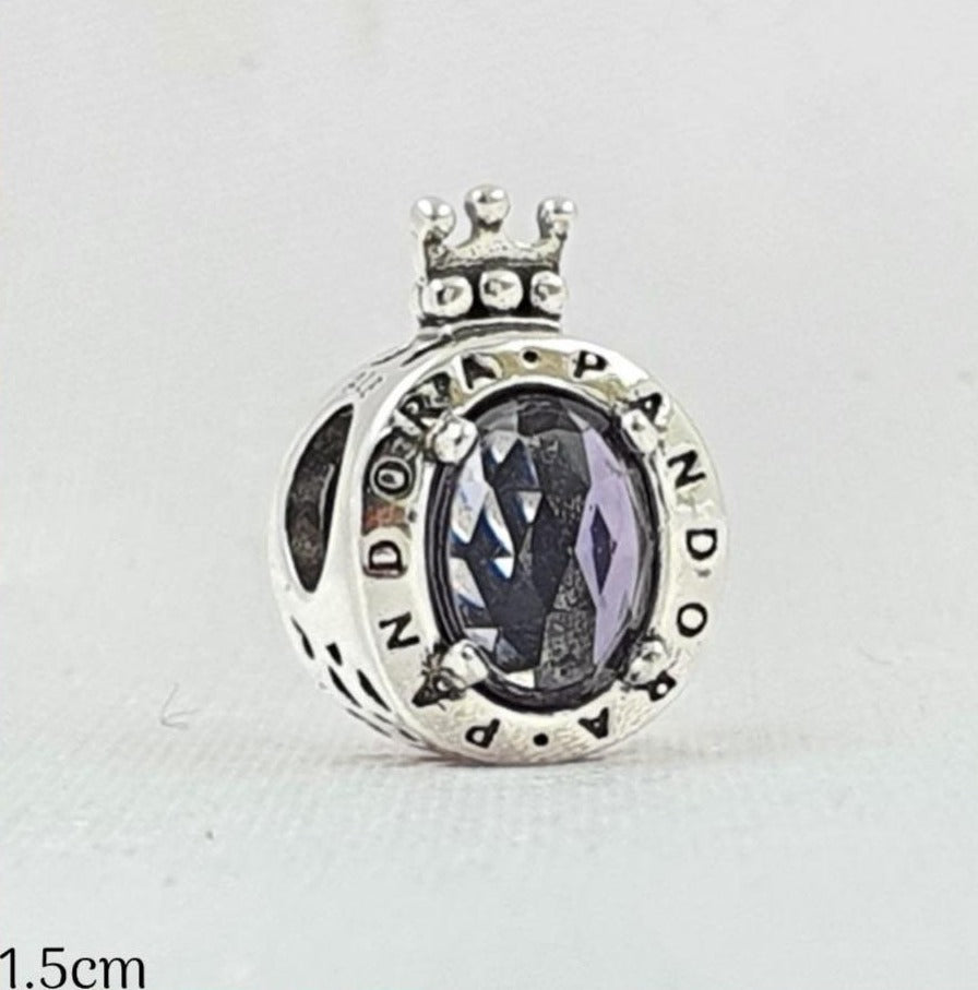 PCHARM2414#5 PANDORA CON CORONA Y CIRCON MORADO