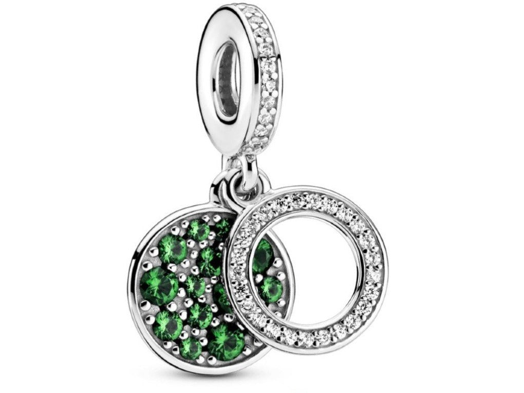 PCHARM2515 COLGANTE DOBLE FONDO CON CIRCONES VERDES