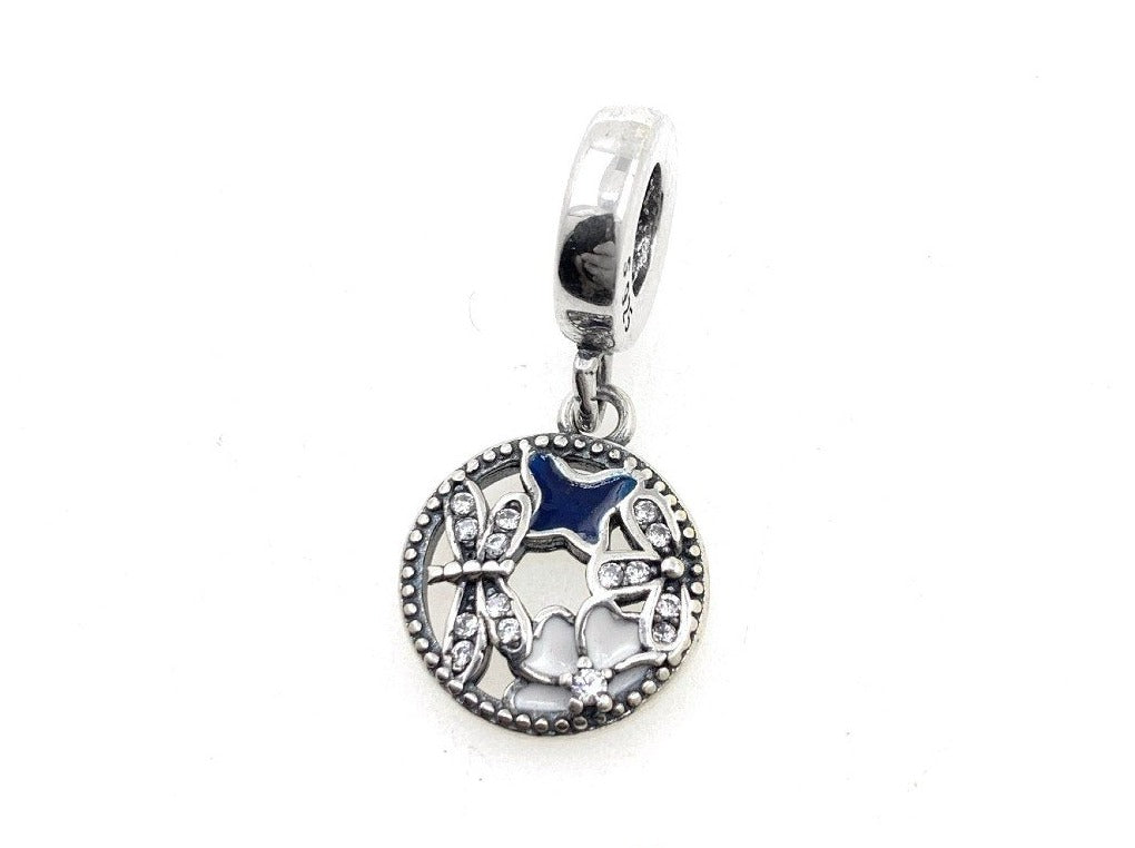 PCHARM2545#2 COLGANTE DE LIBELULA Y FLORES