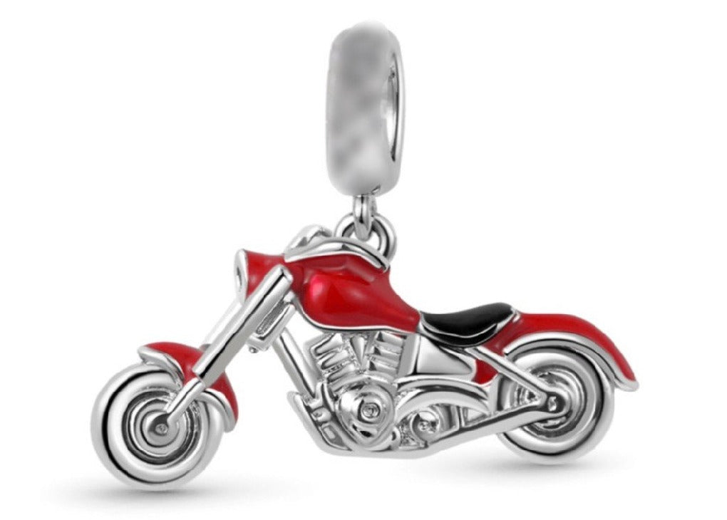 PCHARM2552 COLGANTE DE MOTOCICLETA COLOR ROJA