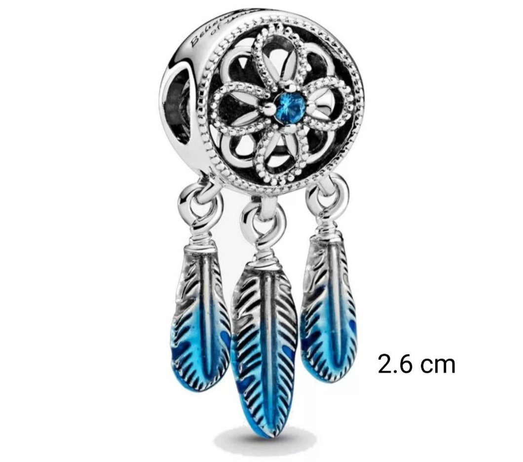 PCHARM2625#1 ATRAPA SUEÑOS PIEDRA AZUL