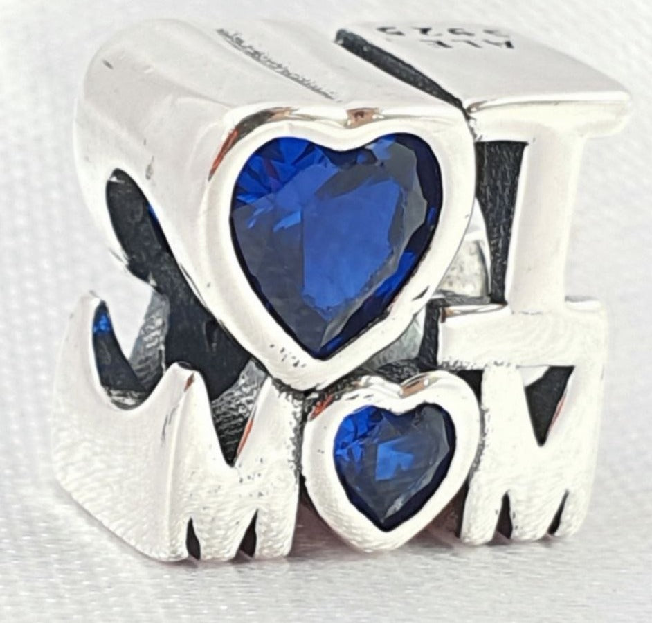 PCHARM2665#4 AMO A MAMA CON CIRCONES AZULES