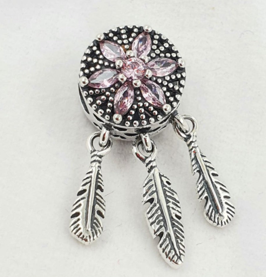 PCHARM2657 ATRAPA SUEÑOS CIRCONES ROSADOS