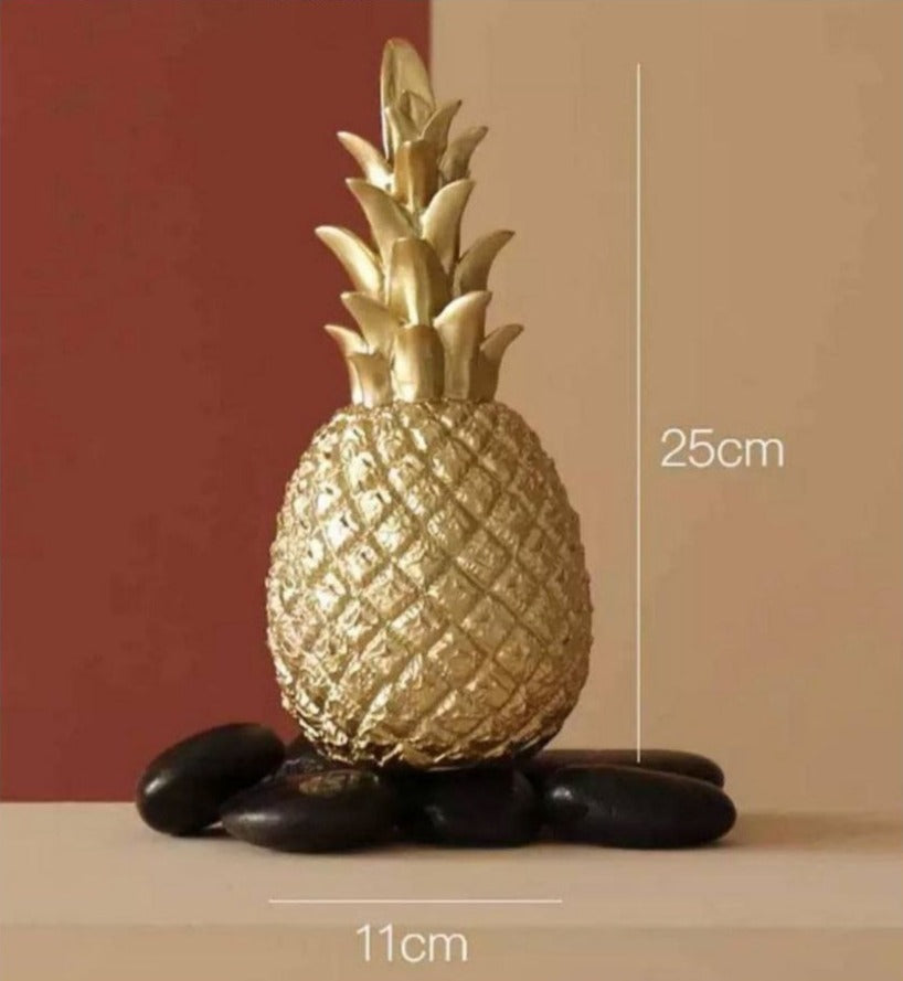 DECORACION ADORNO DE PIÑA DORADO 25 CM