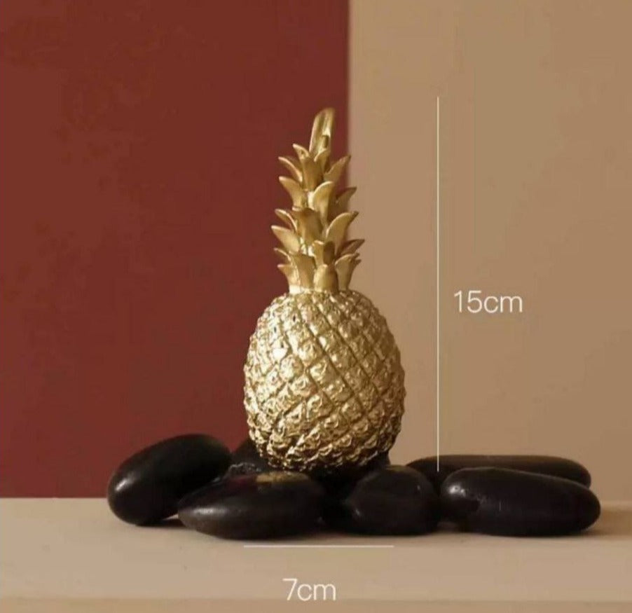 DECORACION ADORNO DE PIÑA DORADA 15 CM ALTO 7 CM ANCHO