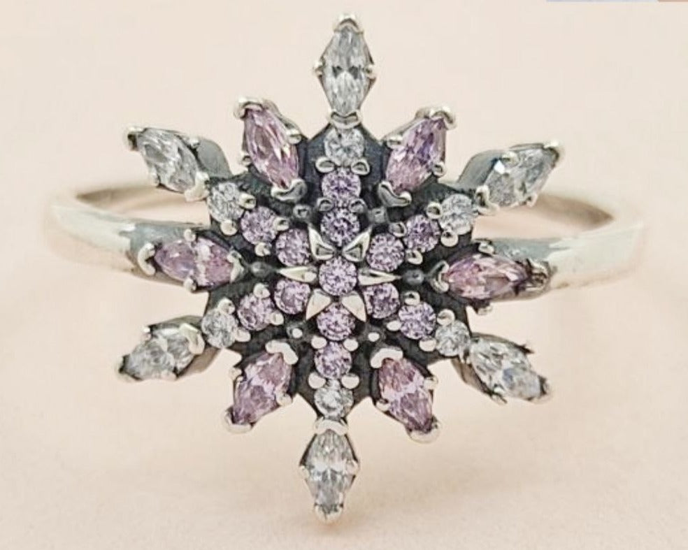 PANI1508C ANILLO COPO DE NIEVE CIRCONES ROSAS, PLATA 925