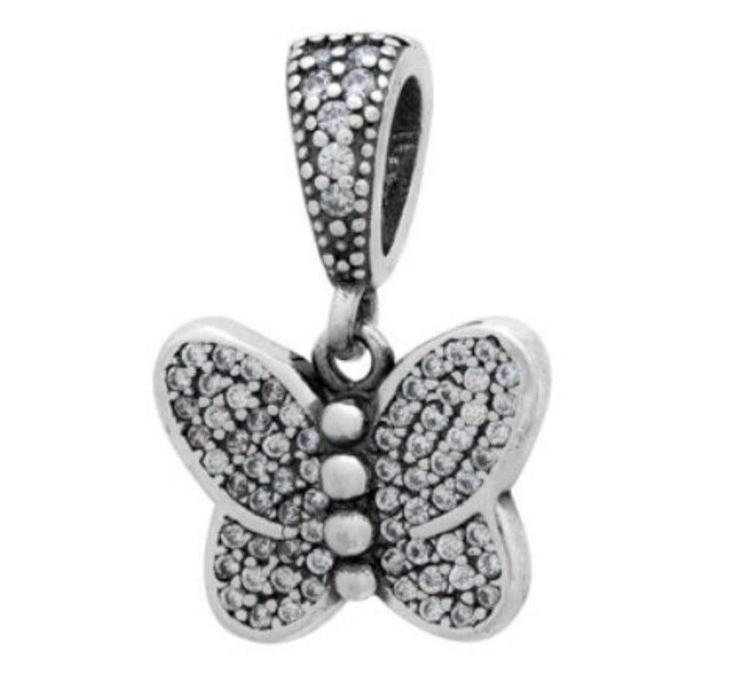 PCHARM2735 COLGANTE DE MARIPOSA CON CIRCONES TRANSPARENTES