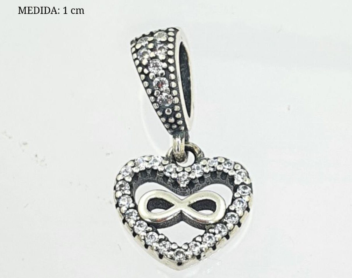 PCHARM2779 COLGANTE DE CORAZON CON EL INFINITO EN MEDIO