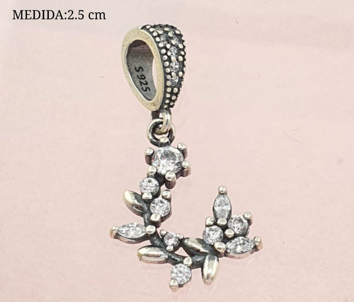 PCHARM2744 COLGANTE DE FLORES Y CIRCONES TRANSPARENTES