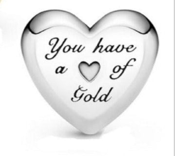 PCHARM2897 CORAZON CON FRASE TIENES UN AMOR POR EL ORO AMOR SAN VALENTIN