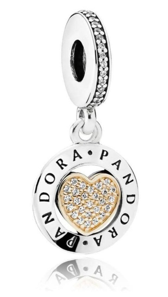 PCHARM2436#1 COLGANTE DE PANDORA DE CORAZON DORADO