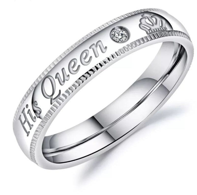 PANI1744 ANILLO MATRIMONIO CON MENSAJE (SU REINA), PLATA 925