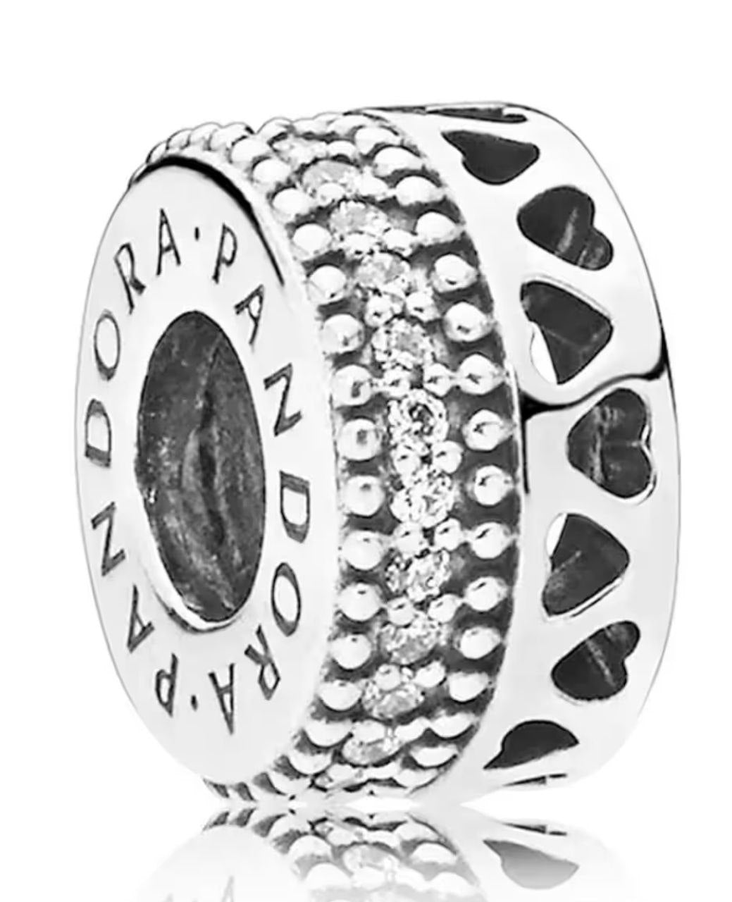 PCHARM1290 SEGURO CON CORAZONES Y CIRCONES BLANCOS