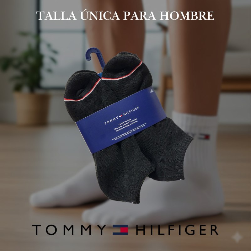 CALCETA TOBILLERA TOMMY HILFIGER PARA HOMBRE 6 PARES TALLA ÚNICA
