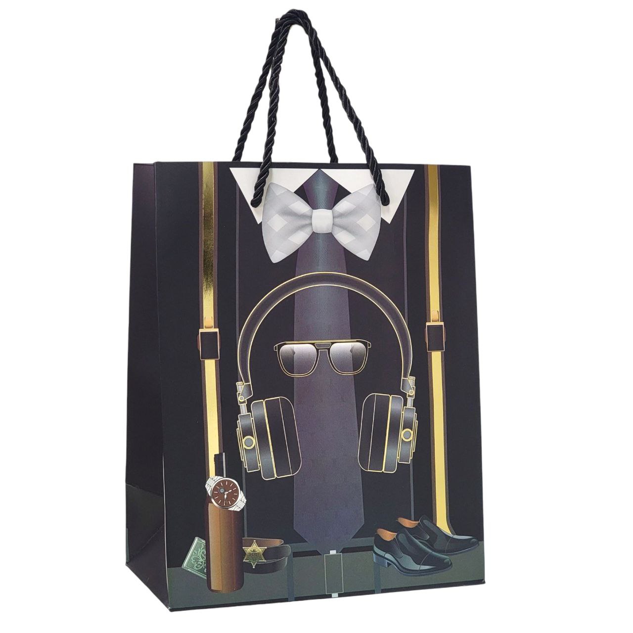 BOLSA DE REGALO PARA HOMBRE PEQUEÑA 18X10X23CM