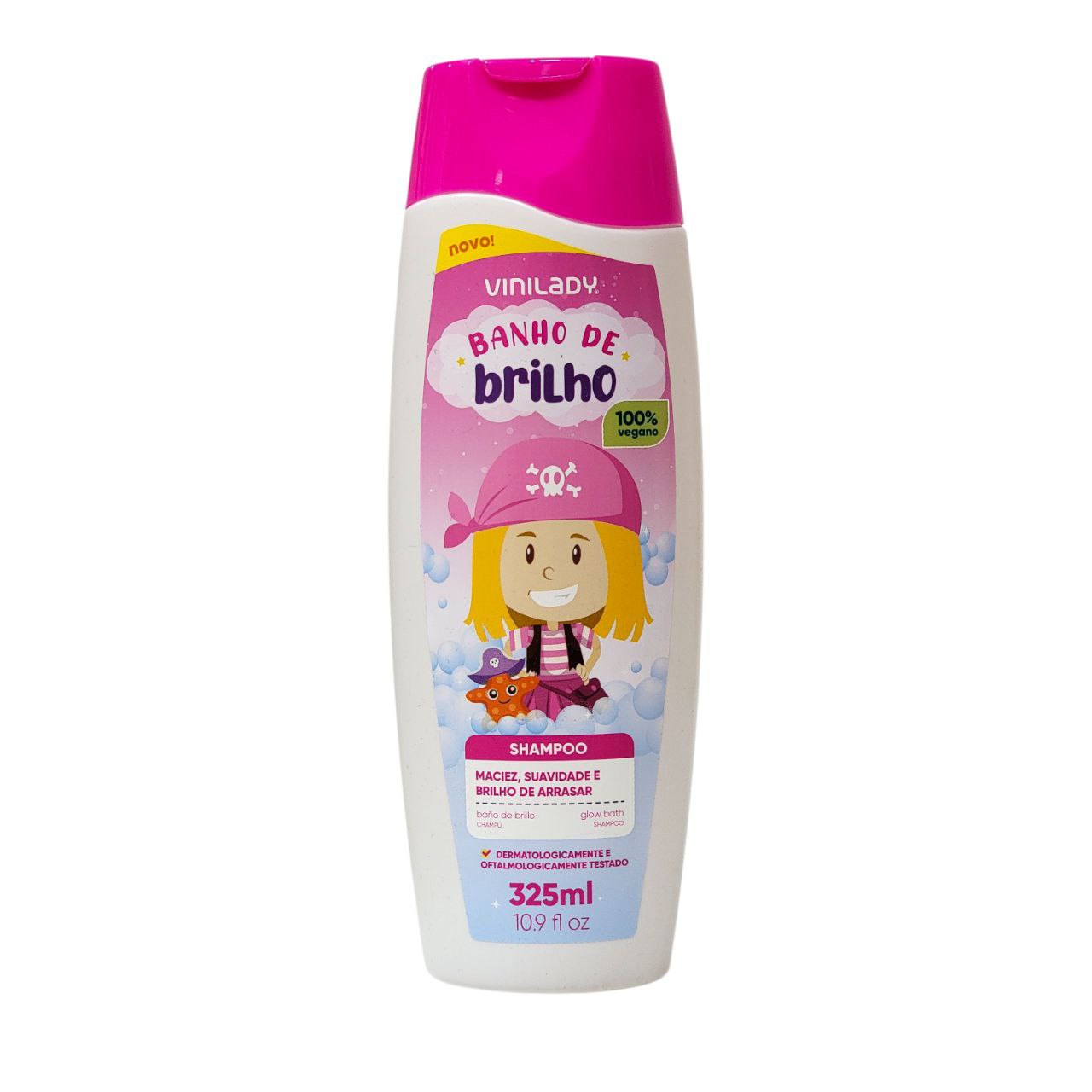 SHAMPOO PARA NIÑOS APORTA SUAVIDAD, DELICADEZA Y BRILLO BAÑO DE BRILLO VINILADY 325ML