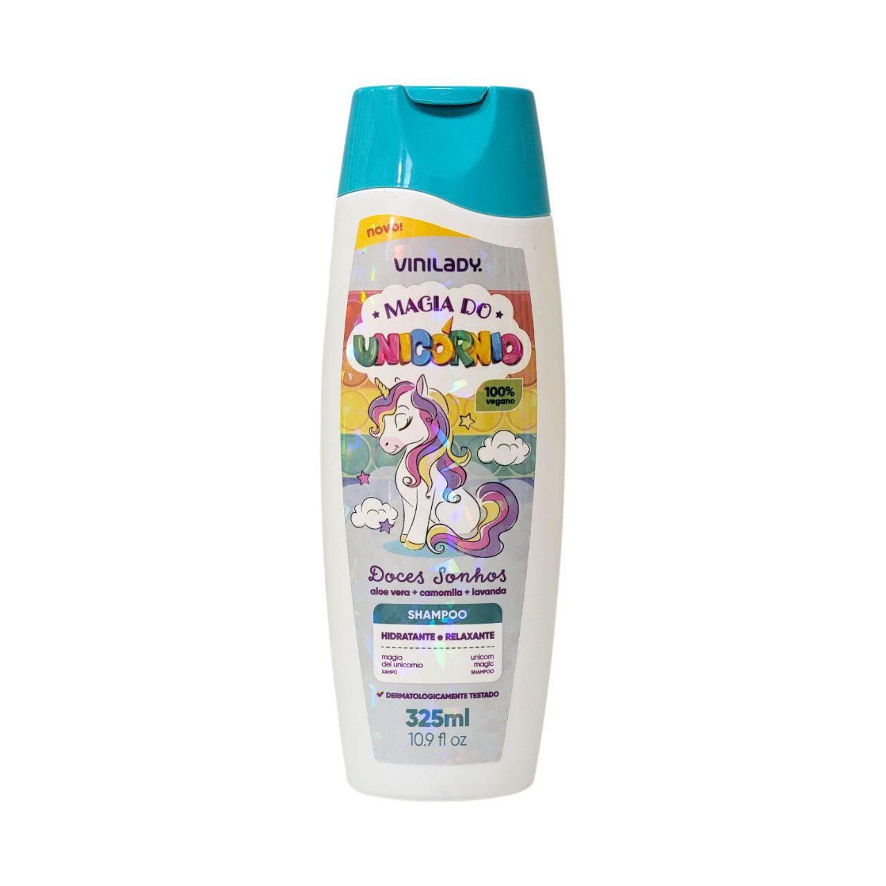 SHAMPOO PARA NIÑOS HIDRATANTE Y RELAJANTE MAGIA DE UNICORNIO VINILADY 325ML