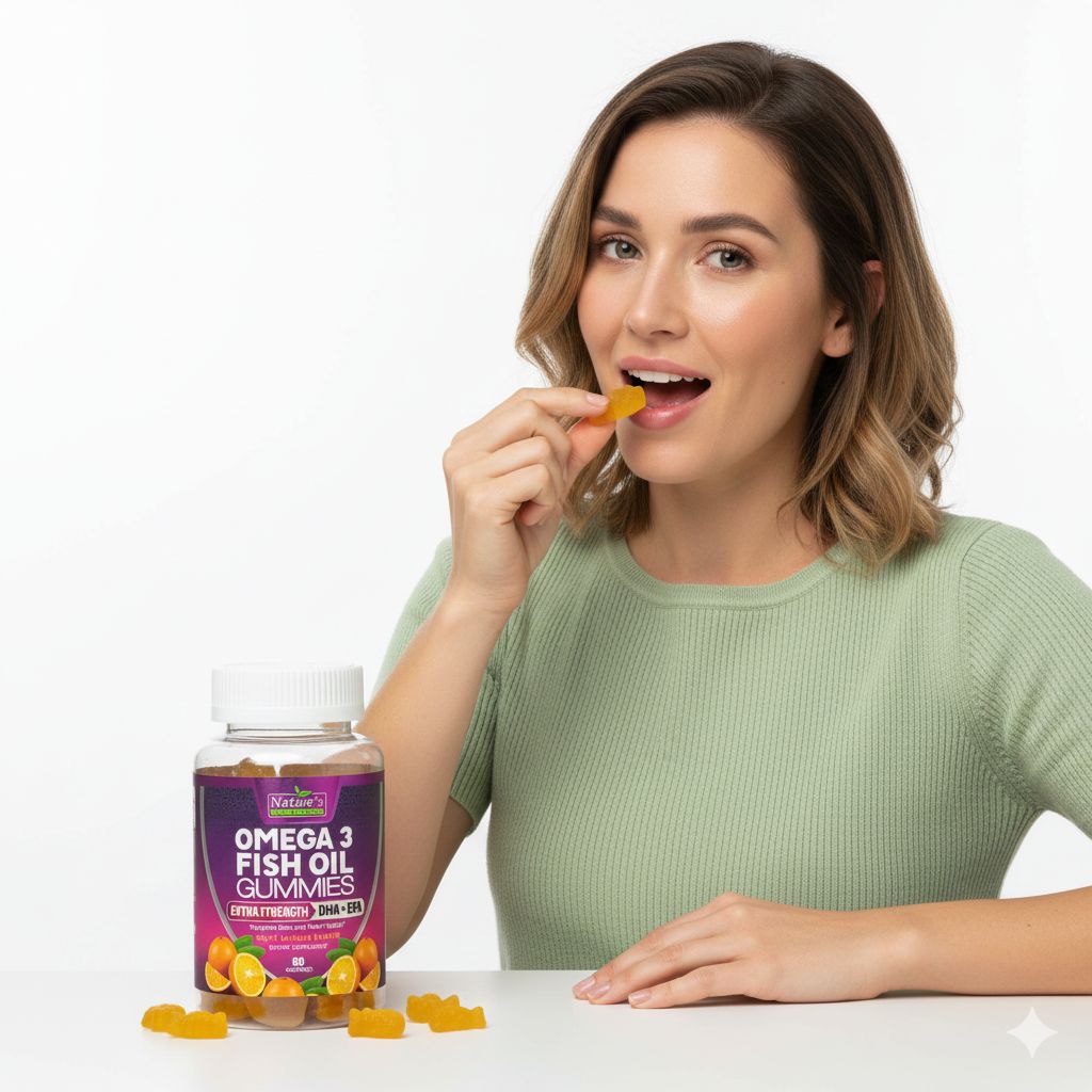 VITAMINAS EN GOMITAS DE ACEITE DE PESCADO OMEGA-3 60UND NATURES GUMMIES