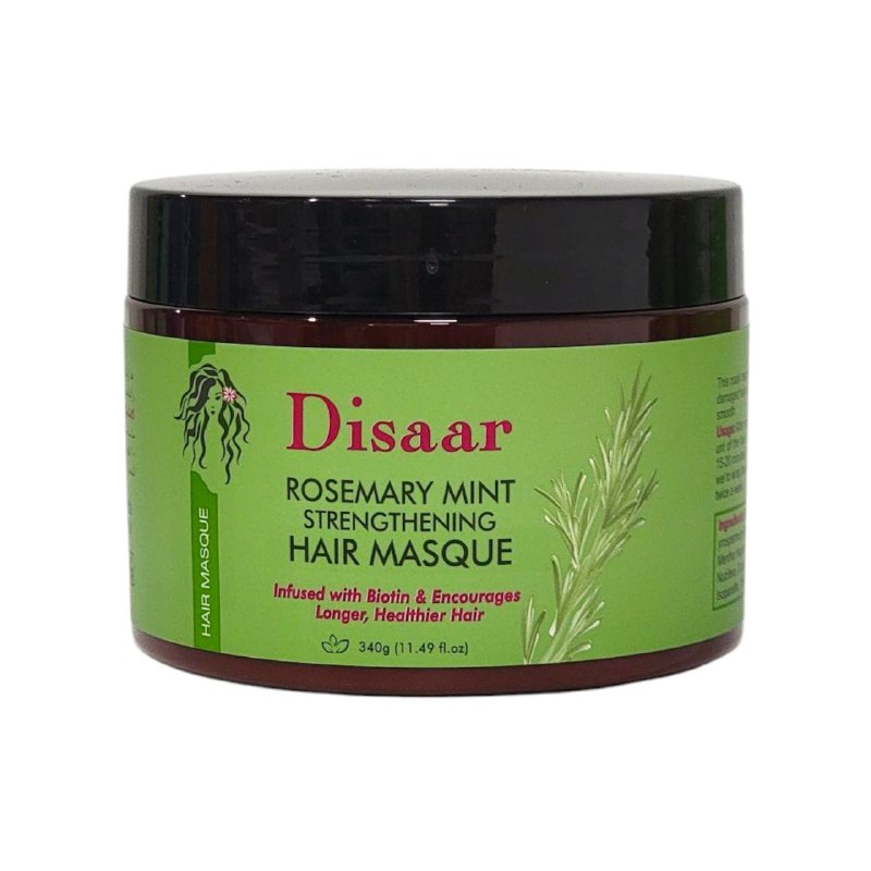 MASCARILLA PARA EL CABELLO FORTALECEDORA DE ROMERO, MENTA Y BIOTINA DISAAR 340G