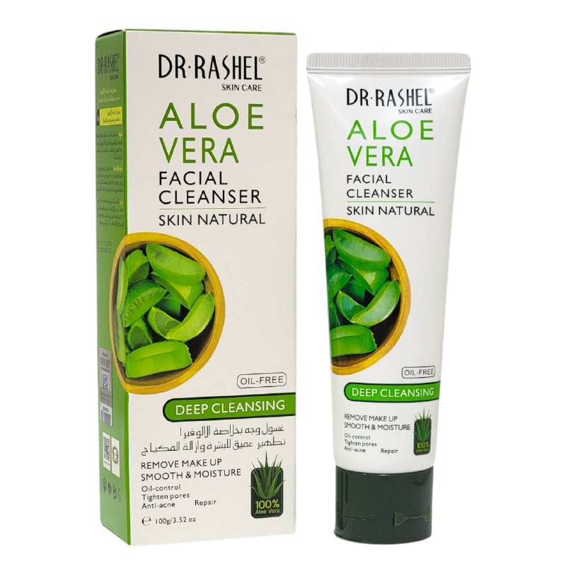 LIMPIADOR FACIAL DE ALOE VERA, DEJA LA PIEL NATURALMENTE SUAVE Y NO IRRITANTE, LIMPIEZA PROFUNDA DE LOS POROS, ELIMINA SUCIEDAD Y MAQUILLAJE, PUNTOS NEGROS, GRASA DR RASHEL SKIN CARE 100G