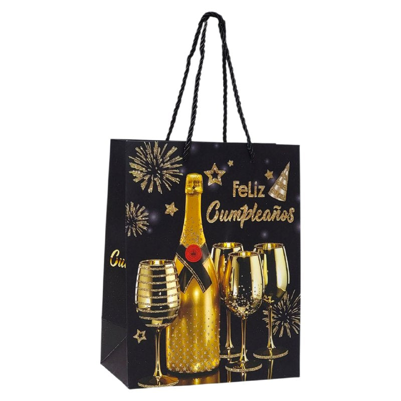 BOLSA DE REGALO DE FELIZ CUMPLEAÑOS PEQUEÑA 18X10X23CM