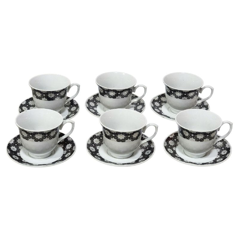 PLATOS, JUEGO DE TAZAS Y PLATOS DE CERAMICA CON DISEÑO DE FLORES PARA CAFE O TE, 6 TAZAS Y 6 PLATOS PEQUEÑOS