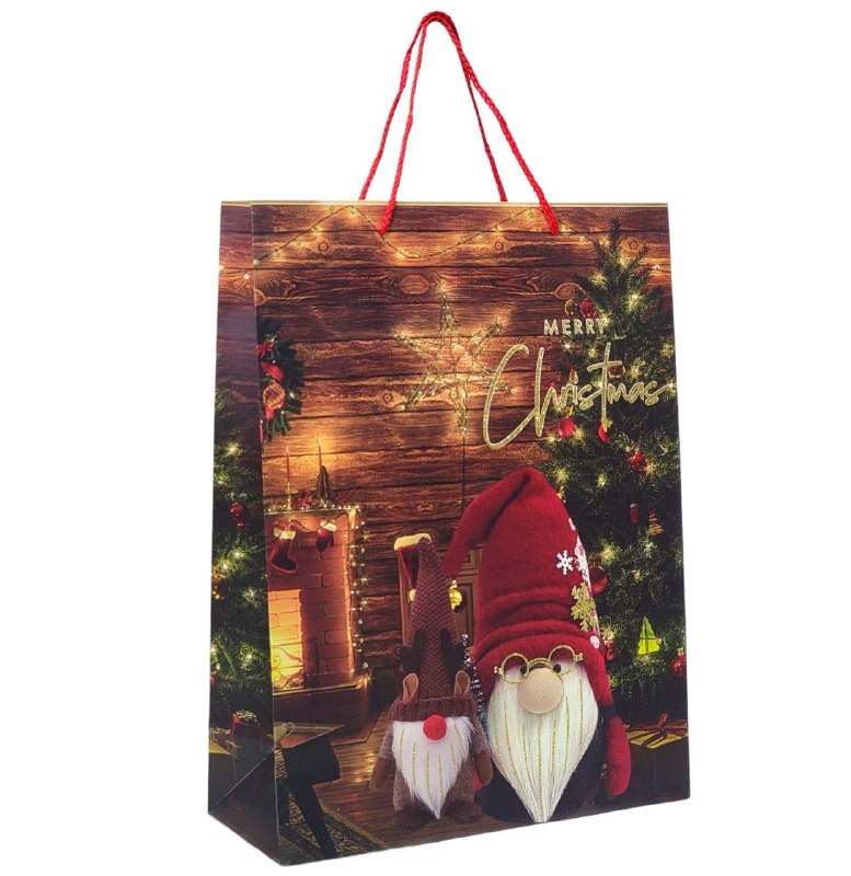 BOLSA DE REGALO NAVIDEÑA GRANDE 30X40X12CM
