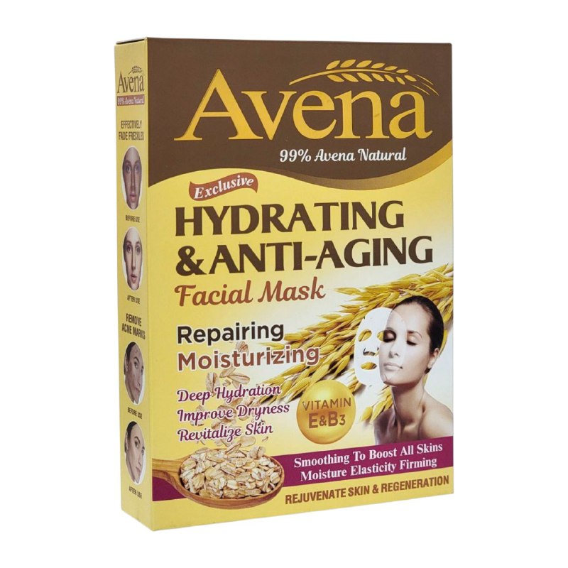 MASCARILLA FACIAL DE AVENA HIDRATANTE Y ANTIENVEJECIMIENTO, ACIDO HIALURONICO, VITAMINA E Y B3, HIDRATACION INTENSIVA PARA EL ROSTRO, PIEL SALUDABLE FRUIT OF THE WOKALI PROFESSIONAL CARE 30ML