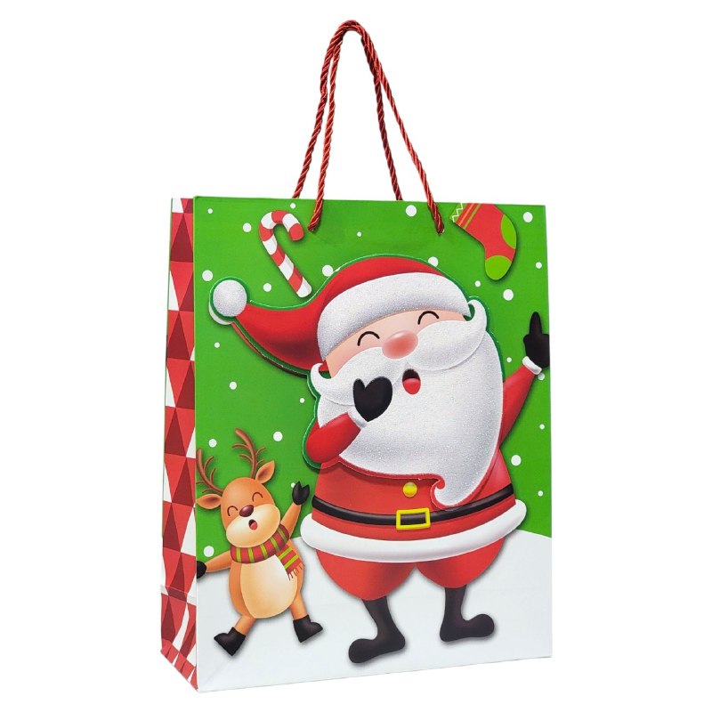 BOLSA DE REGALO NAVIDEÑA MEDIANA 26X32X10CM