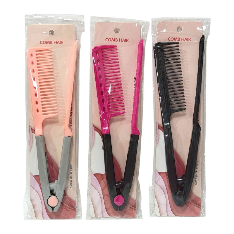 CEPILLO PEINE PLEGABLE PARA PLANCHAR EL CABELLO 3 COLORES COMB HAIR