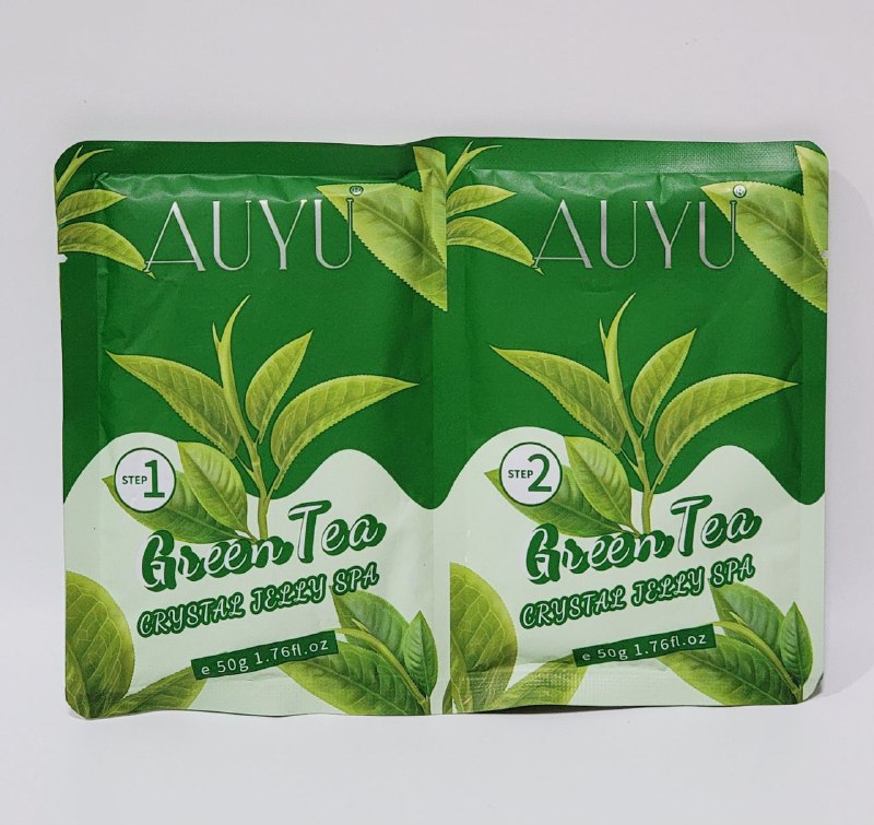 SET DE SPA PARA PEDICURA PREMIUM AROMA TE VERDE HIDRATANTE, RELAJANTE Y LIMPIADOR, DEJA LA PIEL LIMPIA, TERSA Y SUAVE AUYU CRYSTAL JELLY 50GX2