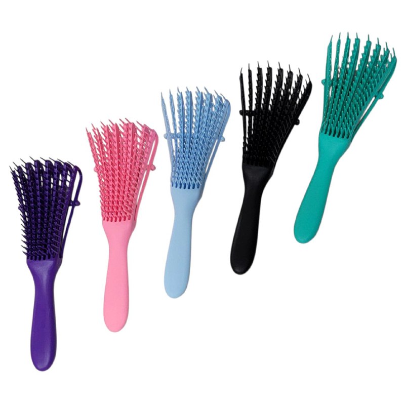 CEPILLO PULPO PARA CABELLO RIZADO Y ENCRESPADO, DESENREDANTE ANTI ROTURA 8 PUNTAS FLEXIBLES ENGOL COLLECTIONS