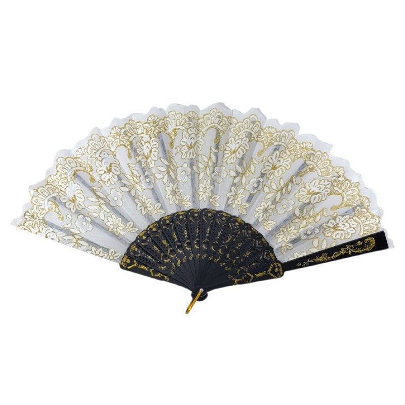 ABANICO DE ENCAJE PERSONAL DISEÑO CLASICO ELEGANTE 23.3X43CM, 6 ESTILOS