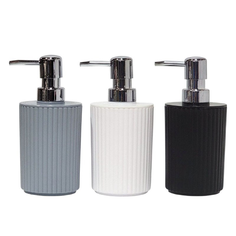 DISPENSADOR DE JABON LIQUIDO DE PLASTICO RESISTENT Y ELEGANTE, 3 COLORES