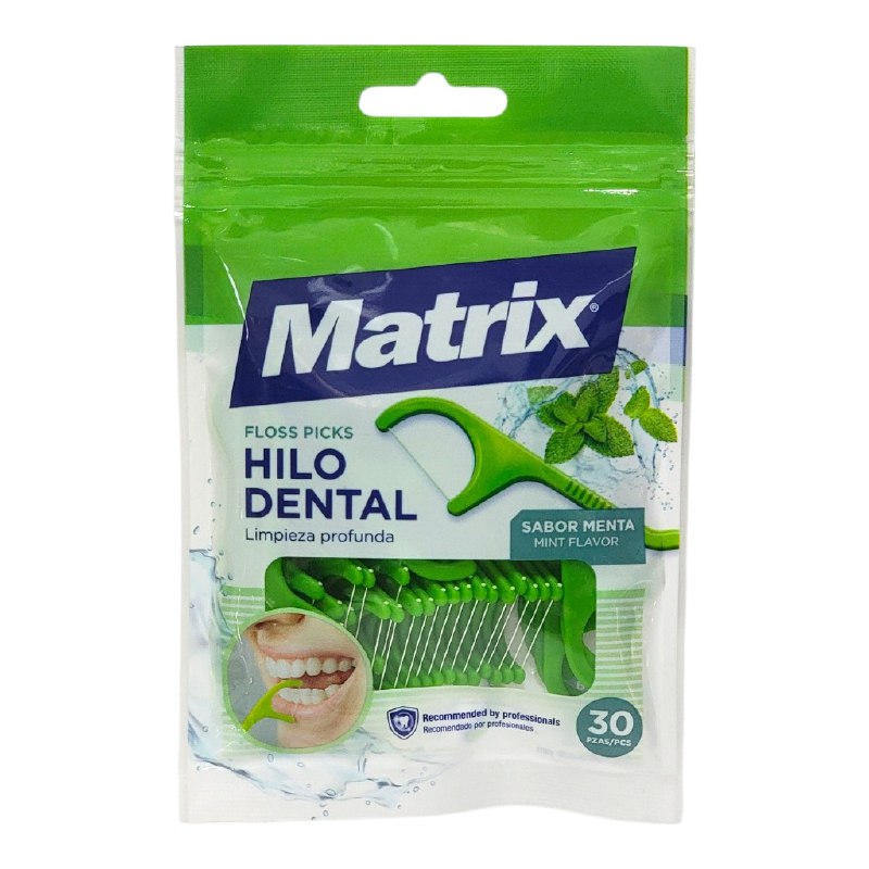 HILO DENTAL DE LIMPIEZA PROFUNDA SABOR MENTA PARA ADULTOS MATRIX 30UND