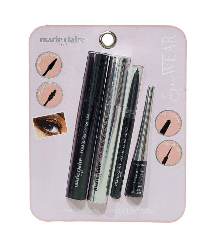 MASCARA PARA PESTAÑAS ALARGADORA 8ML, VOLUMIZADORA 8ML, DELINEADOR DE OJOS EN GEL 3ML, EN LAPIZ 1G ORIGINAL MARIE CLAIRE PARIS