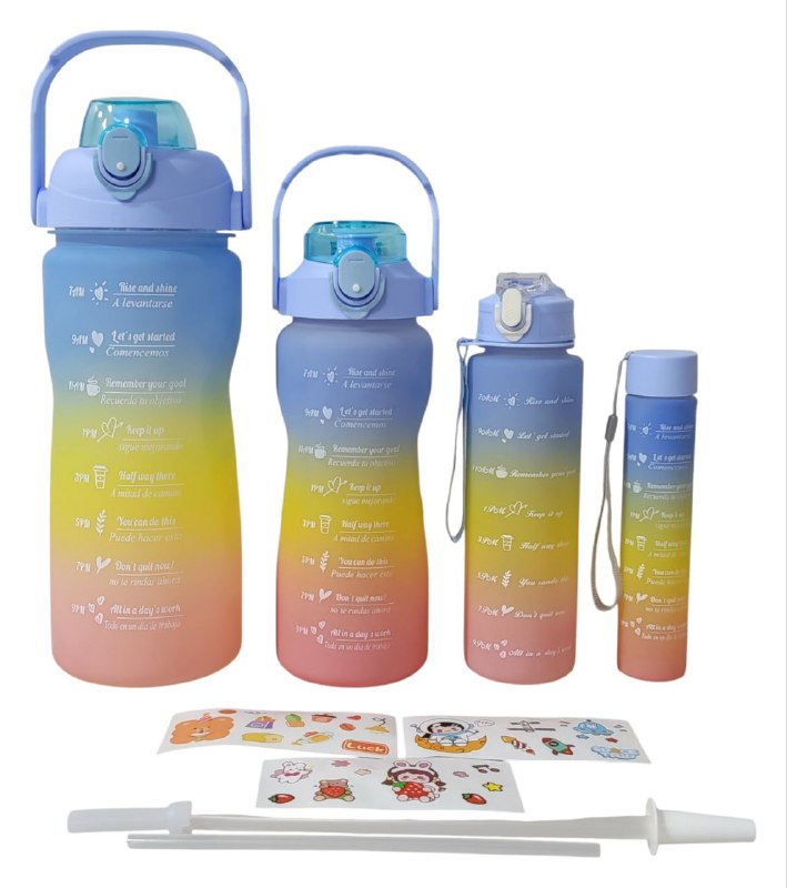 BOTES MOTIVACIONALES SET DE 4 PIEZAS, 3L/1600ML/900ML/500ML