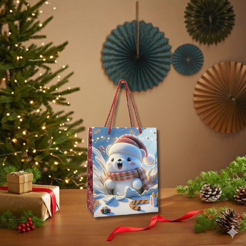 BOLSA DE REGALO NAVIDEÑA PEQUEÑA 18X23X10CM