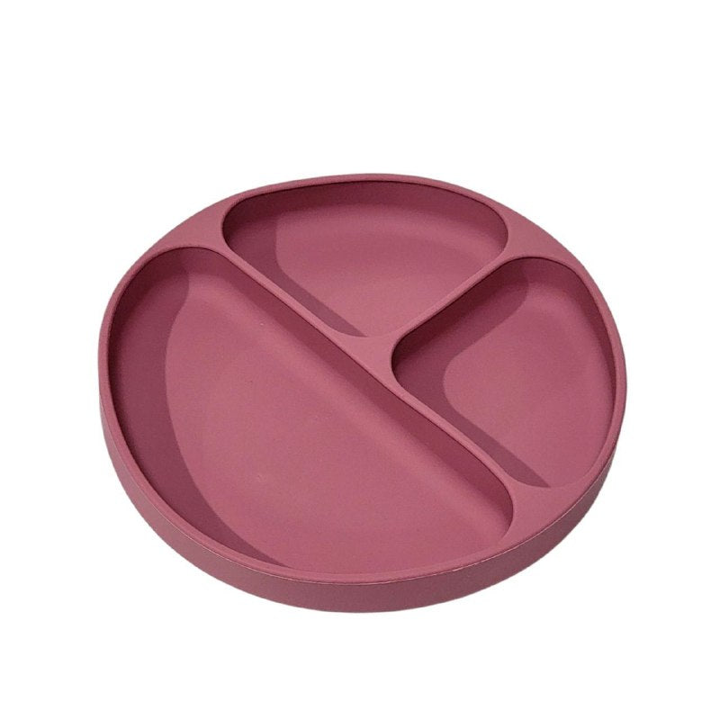 PLATO PARA BEBES CON DIVISIONES DE SILICONA PREMIUM BPA, NO TOXICO, BUENA ESTABILIDAD 5 COLORES