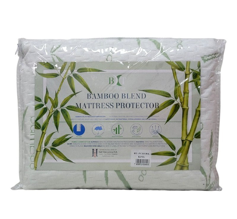 PROTECTOR DE COLCHON RESISTENTE A OLORES, ANTIBACTERIAL DE FIBRA DE BAMBO KING BEDTIME BAMBOO