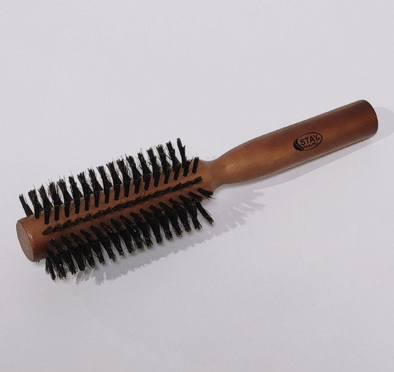CEPILLO PARA EL CABELLO REDONDO DE MADERA CERDA NATURAL NYLON ALTA RESISTENCIA TEMPERATURA STAY BEAUTIFUL