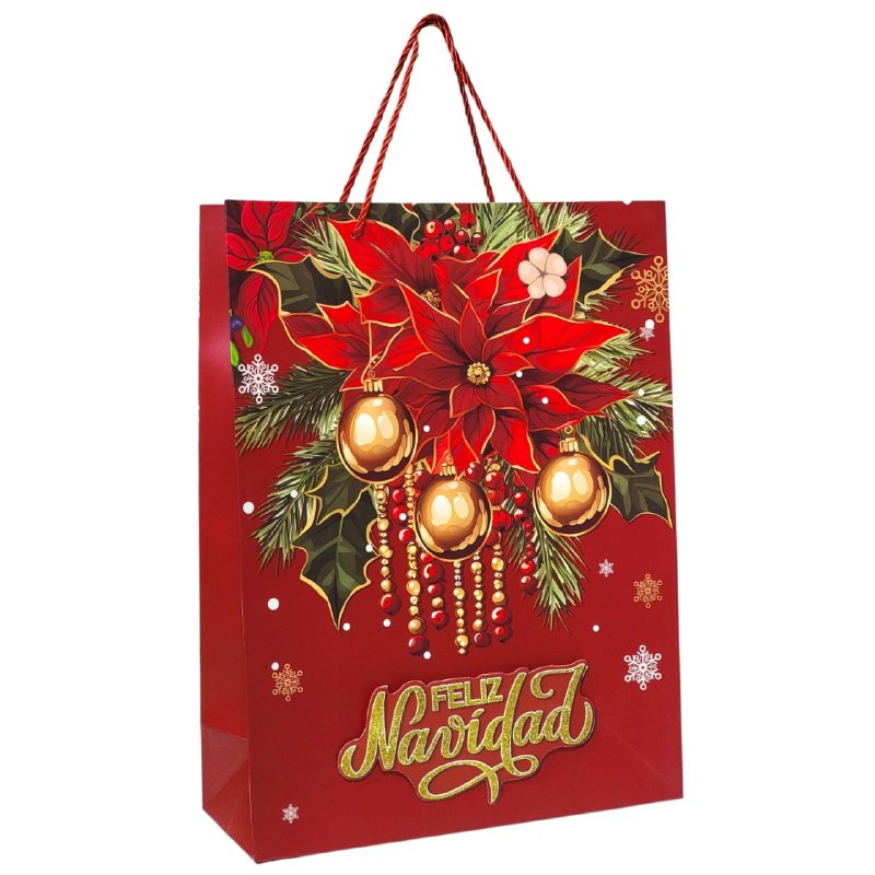 BOLSA DE REGALO NAVIDEÑA GRANDE 30X40X12CM