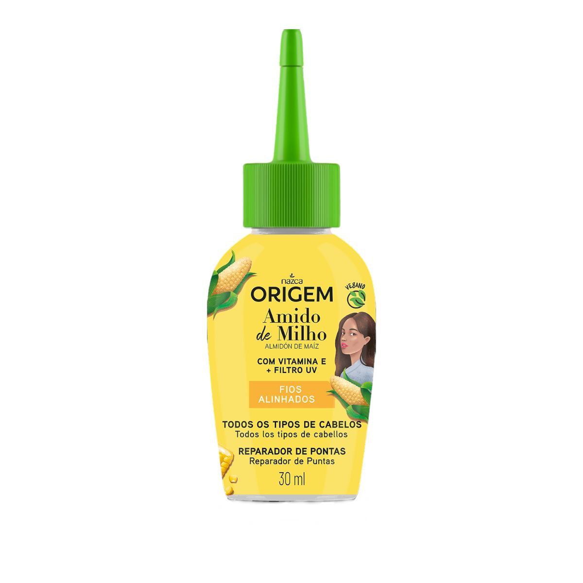 ACEITE PARA EL CABELLO DE ALMIDON DE MAIZ REPARADOR DE PUNTAS CON VITAMINA E NAZCA ORIGEM 30ML