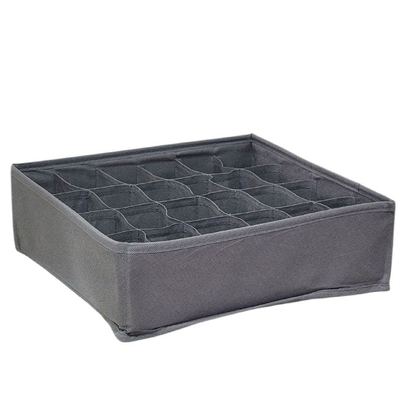 ORGANIZADOR CAJA DE ALMACENAMIENTO DE 24 COMPARTIMIENTOS FIJOS, PERFECTO PARA FAJAS, CALCETINES, BUFANDAS,ETC 31X32CM