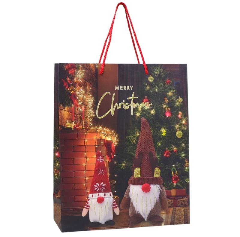 BOLSA DE REGALO NAVIDEÑA MEDIANA 26X32X10CM